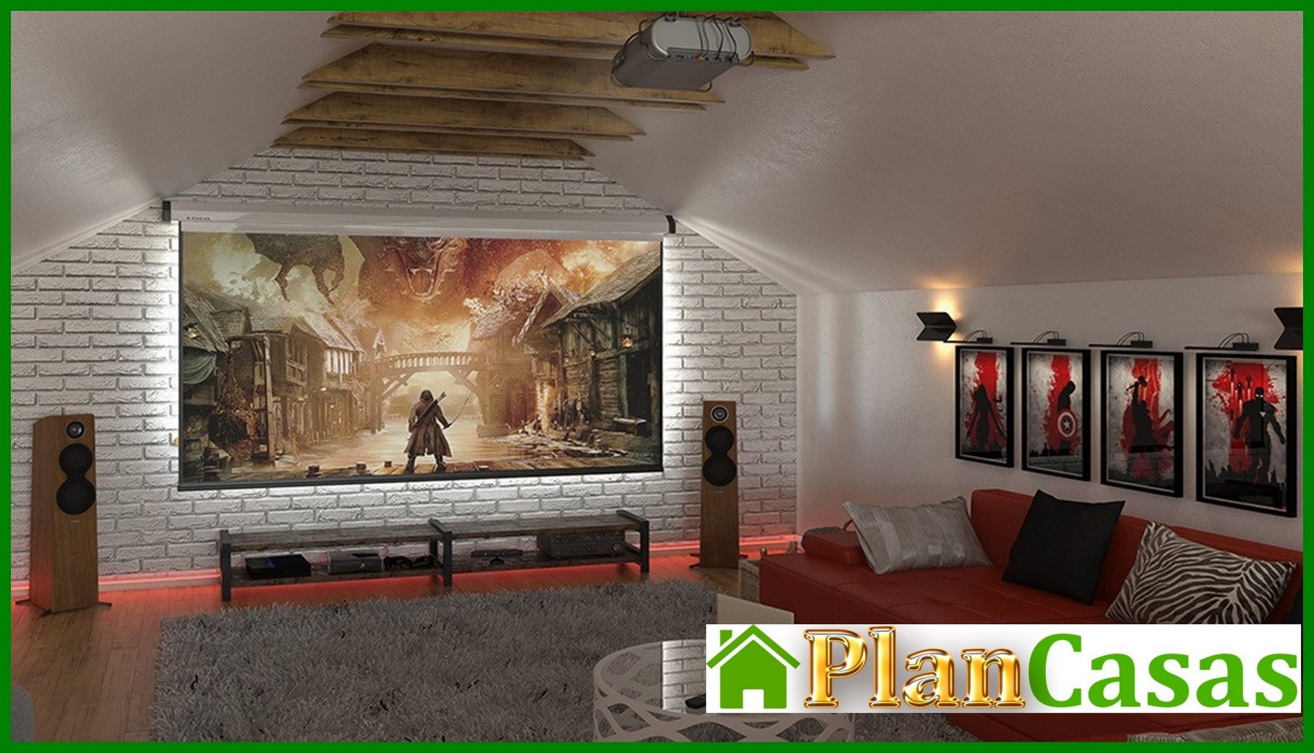 Visualization gallery - Modern house with an attic and a garage