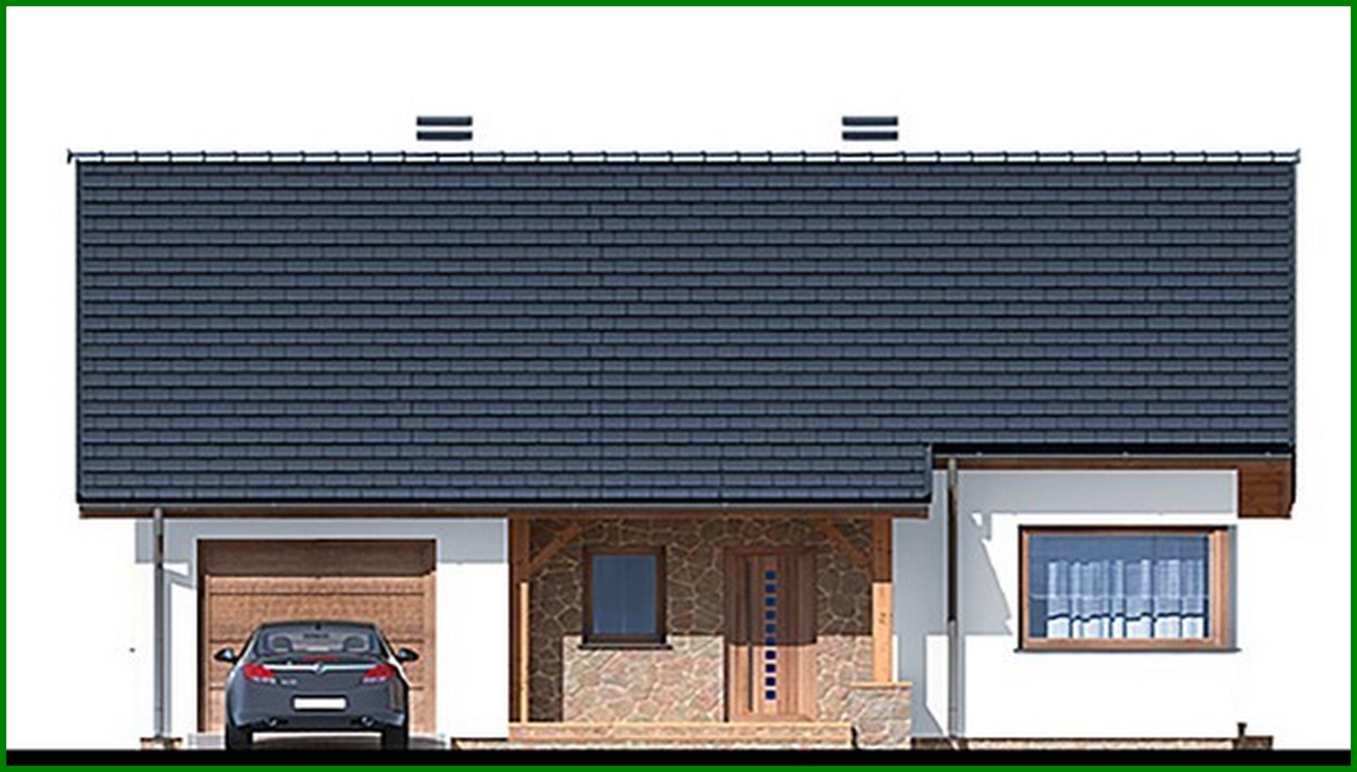 Visualization gallery - Modern house with an attic and a garage