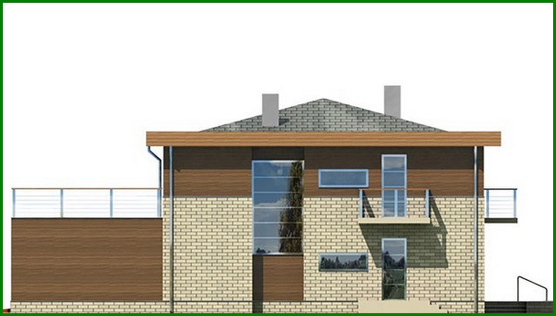 Visualization gallery - A chic house decorated with brick and wood