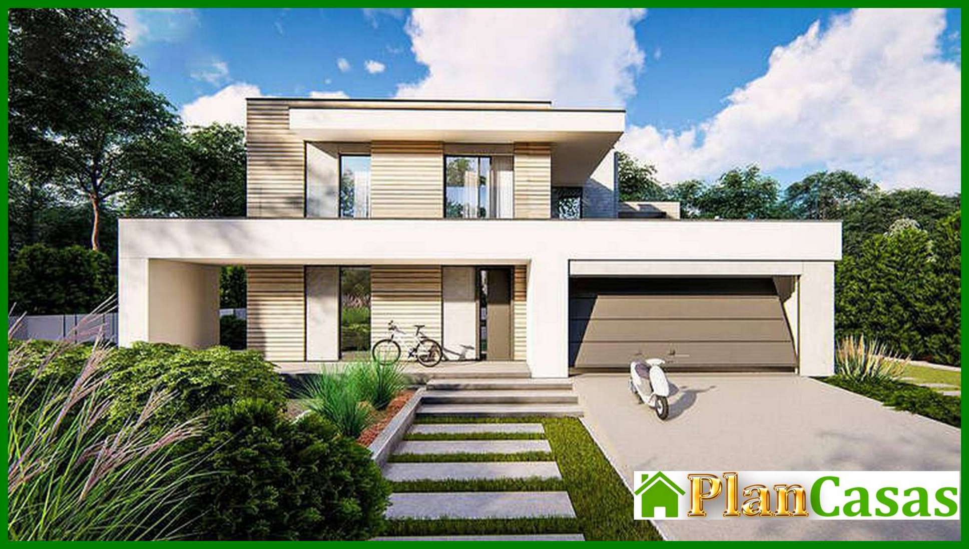 Visualization gallery - The project of a modern house of the original layout in the style of minimalism with a total area of 224 square meters. 