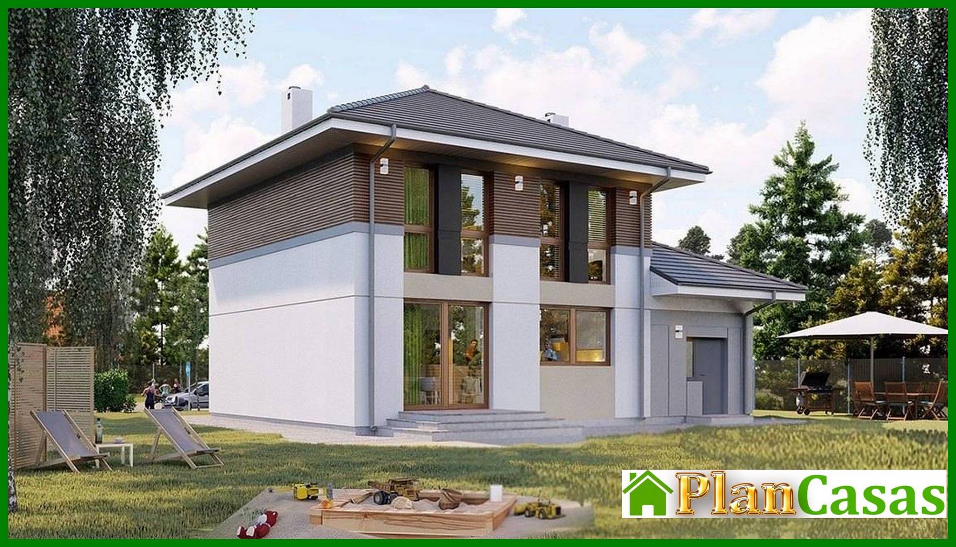 Galería de visualizaciones - Hermosa casa de dos plantas color café