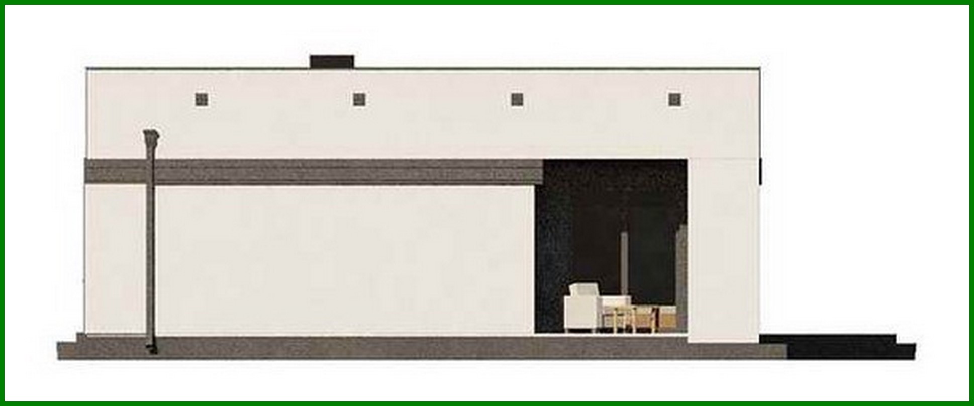 Galería de visualizaciones - Proyecto de casa de una planta, alta tecnología y estilo, con piscina y garaje para un coche