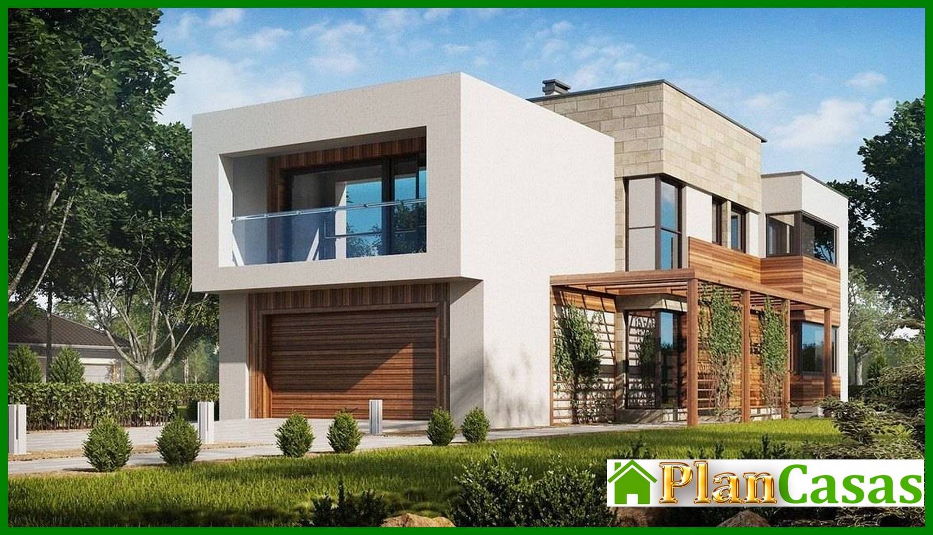 Visualization gallery - The project of a two-story mansion, made in a modern style