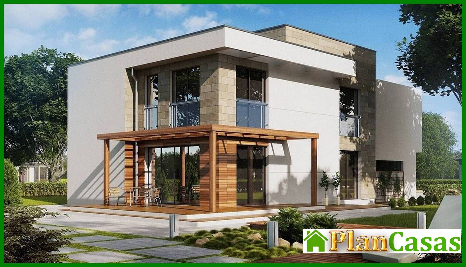 Visualization gallery - The project of a two-story mansion, made in a modern style