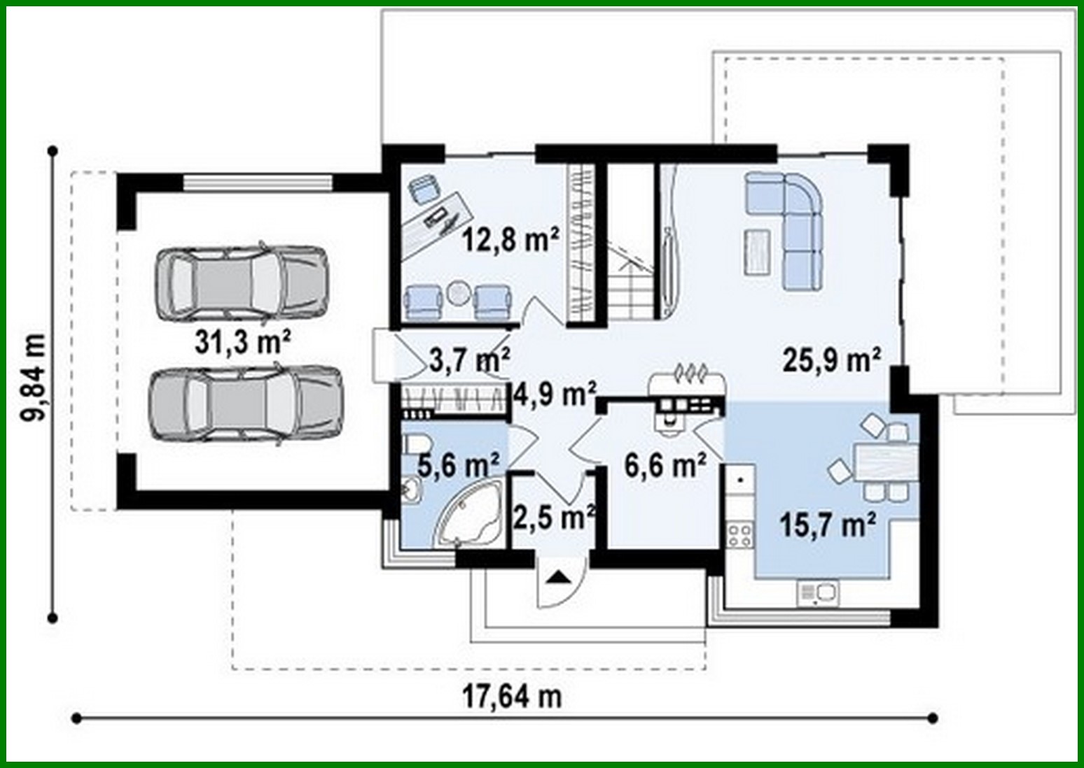 Visualization gallery - The project of a two-story mansion, made in a modern style