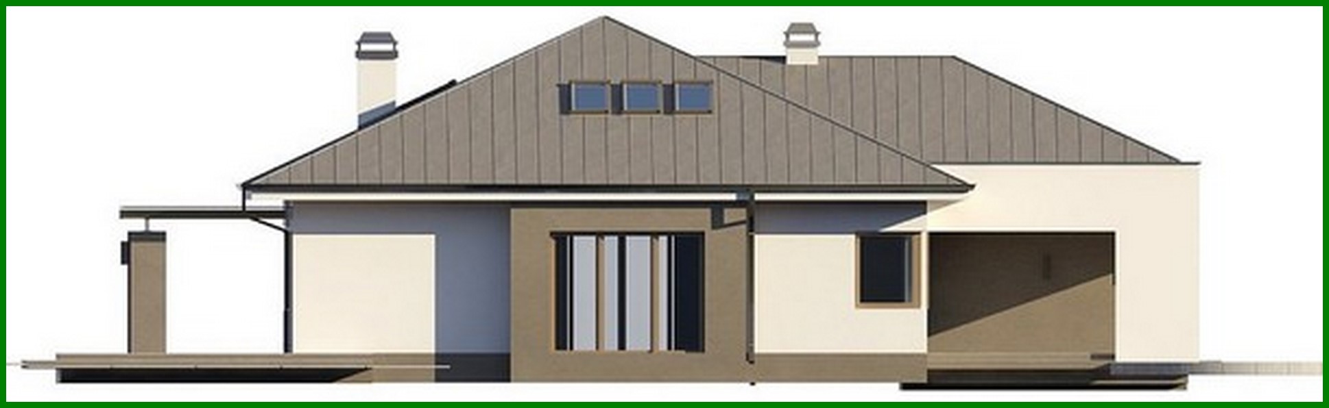 Visualization gallery - Three-bedroom house project with frontal garage