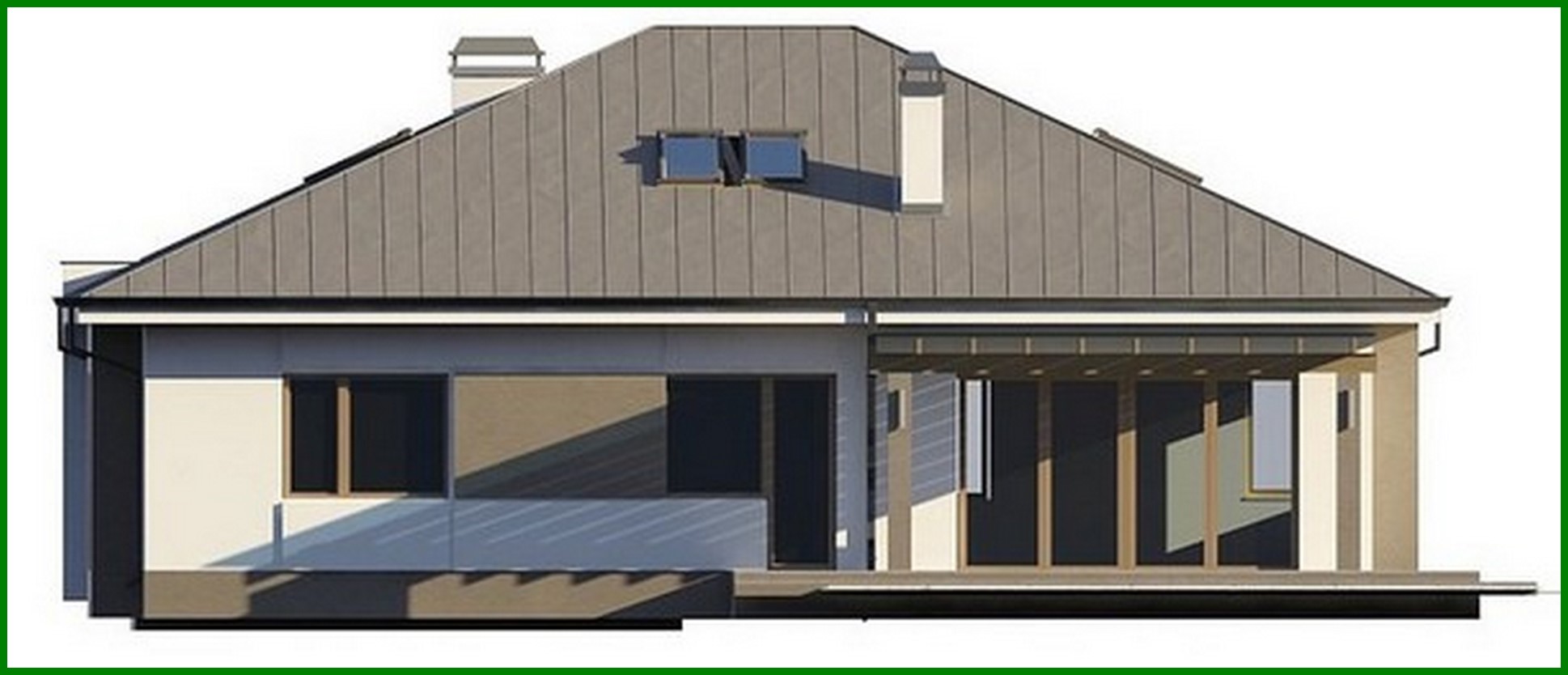 Visualization gallery - Three-bedroom house project with frontal garage