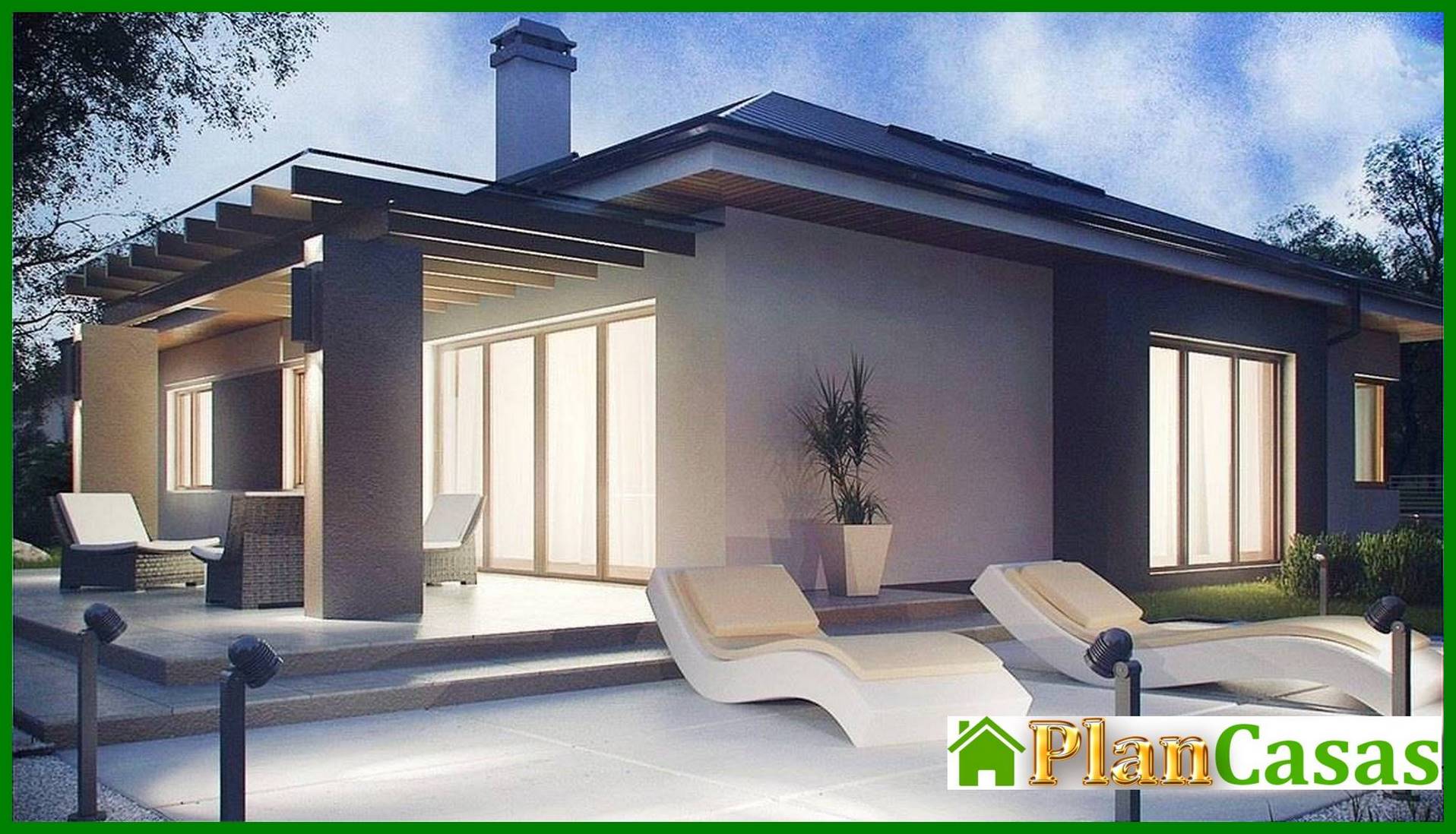 Visualization gallery - Three-bedroom house project with frontal garage