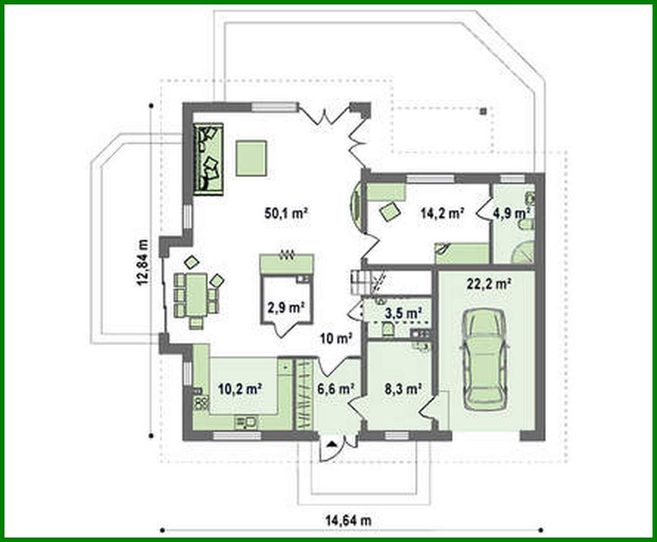 Visualization gallery - The project of a classic house with a garage and a beautiful attic