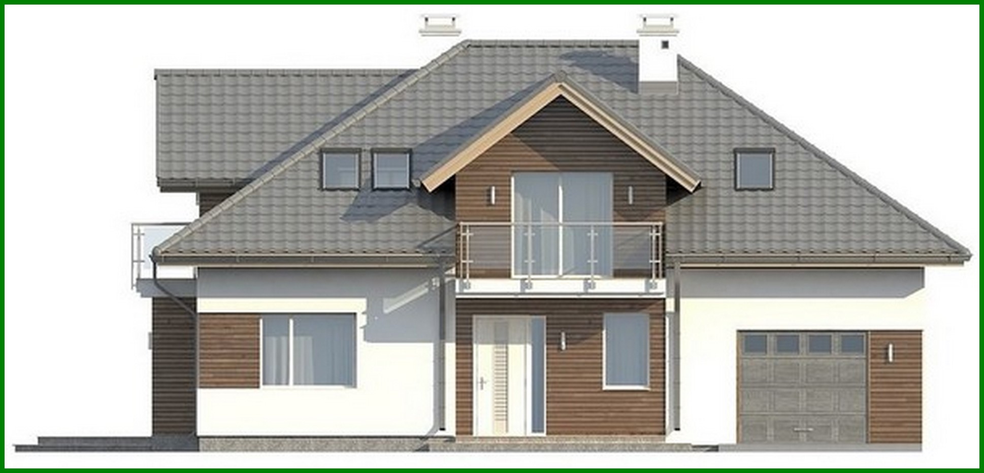 Visualization gallery - The project of a classic house with a garage and a beautiful attic