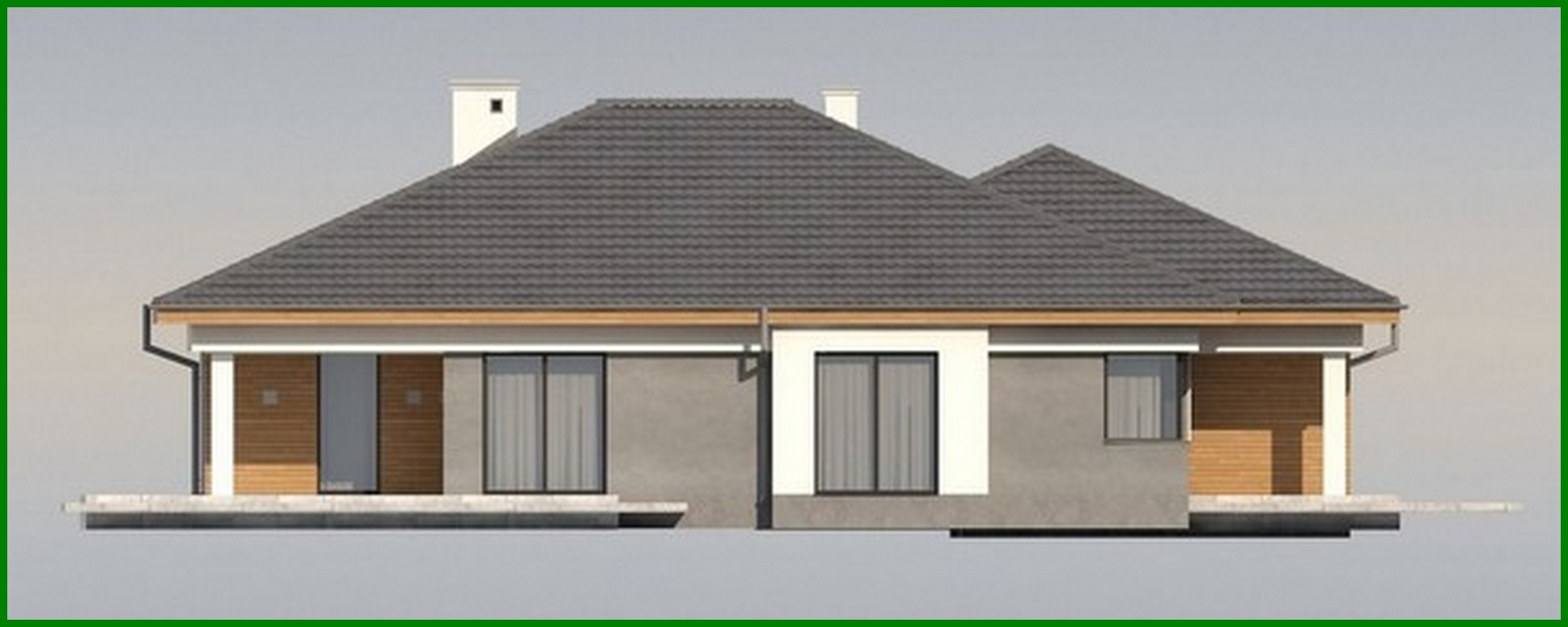 Visualization gallery - One-storey house project with bay window and terrace