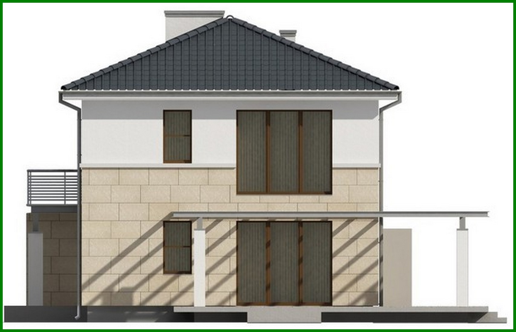 Visualization gallery - The project of a modern two-story house of simple construction