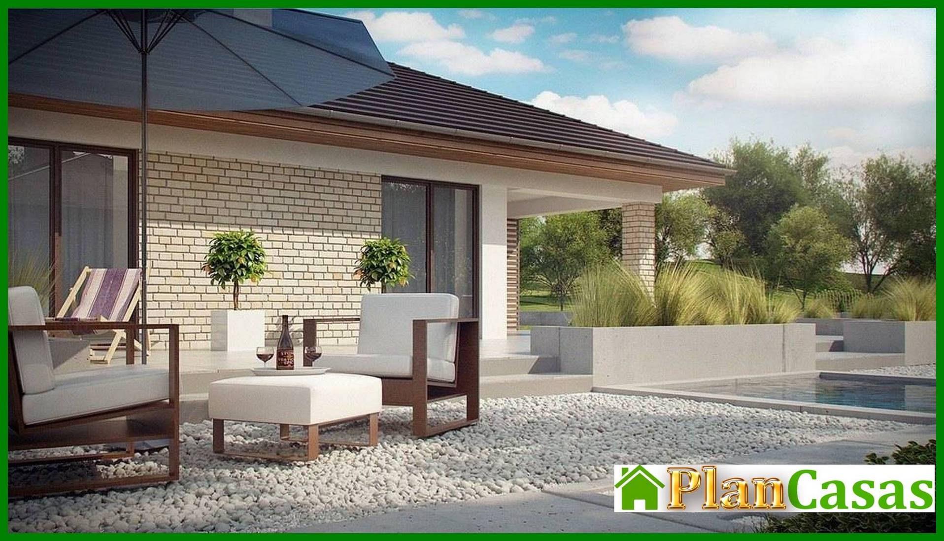 Visualization gallery - One-storey house project with a terrace