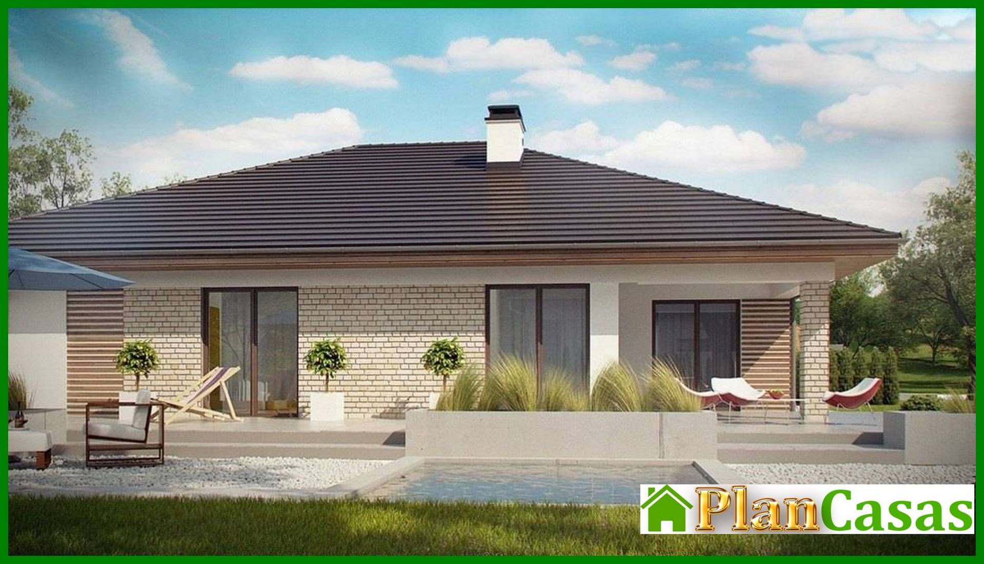 Visualization gallery - One-storey house project with a terrace