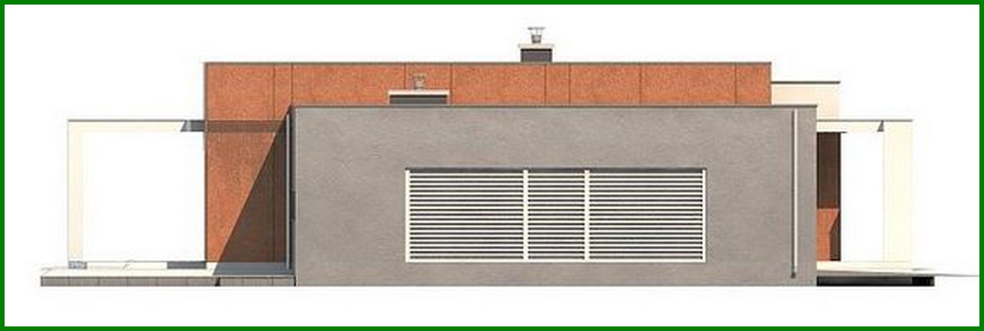 Visualization gallery - Project of a modern house with a flat roof and a garage for two cars