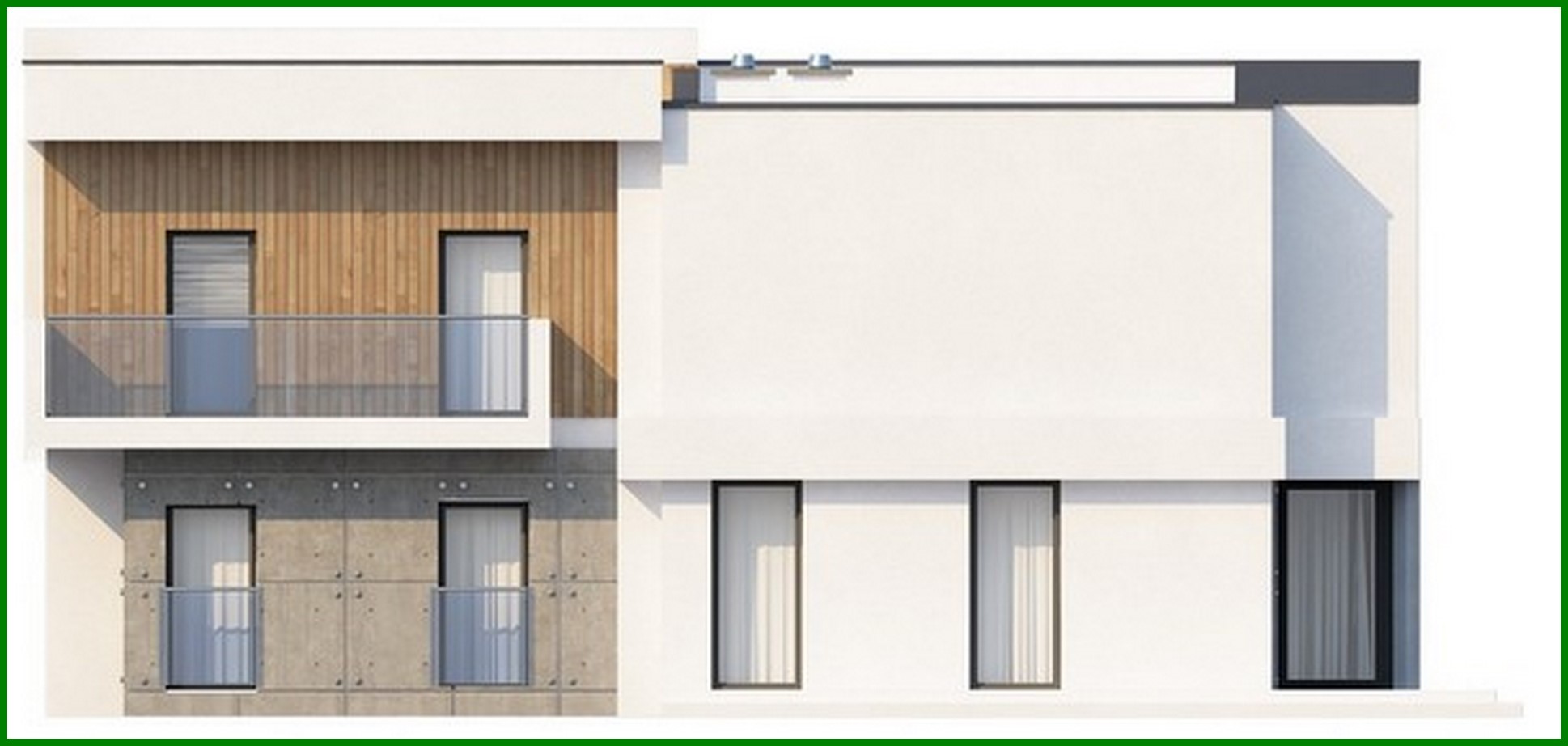 Visualization gallery - Project of a cottage with an office and a garage