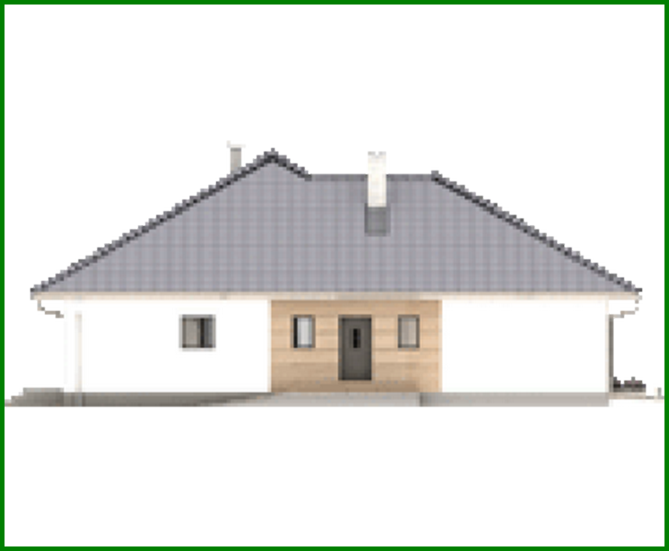 Visualization gallery - Project of a one-story cottage with an area of ​​166 square meters. m with built-in garage for 2 cars