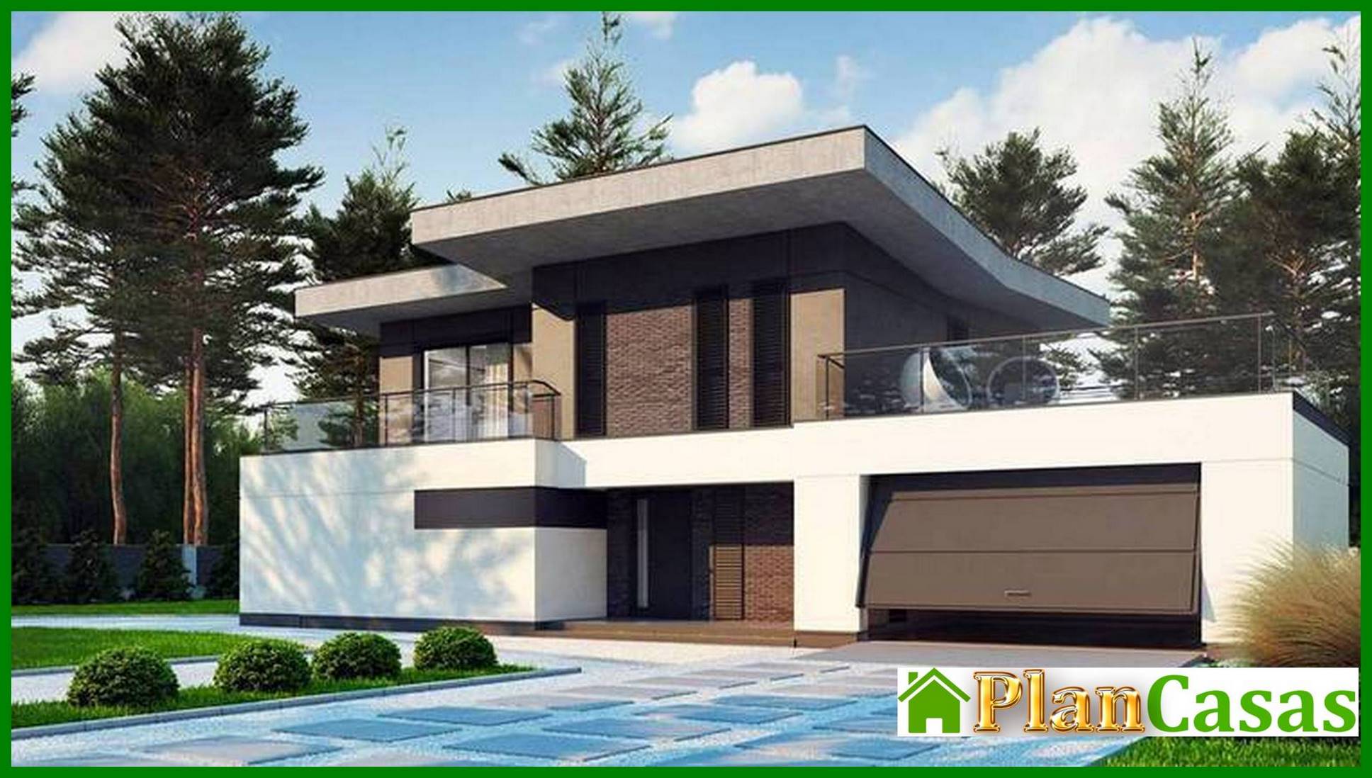 Visualization gallery - The project of a cottage with a garage for two cars