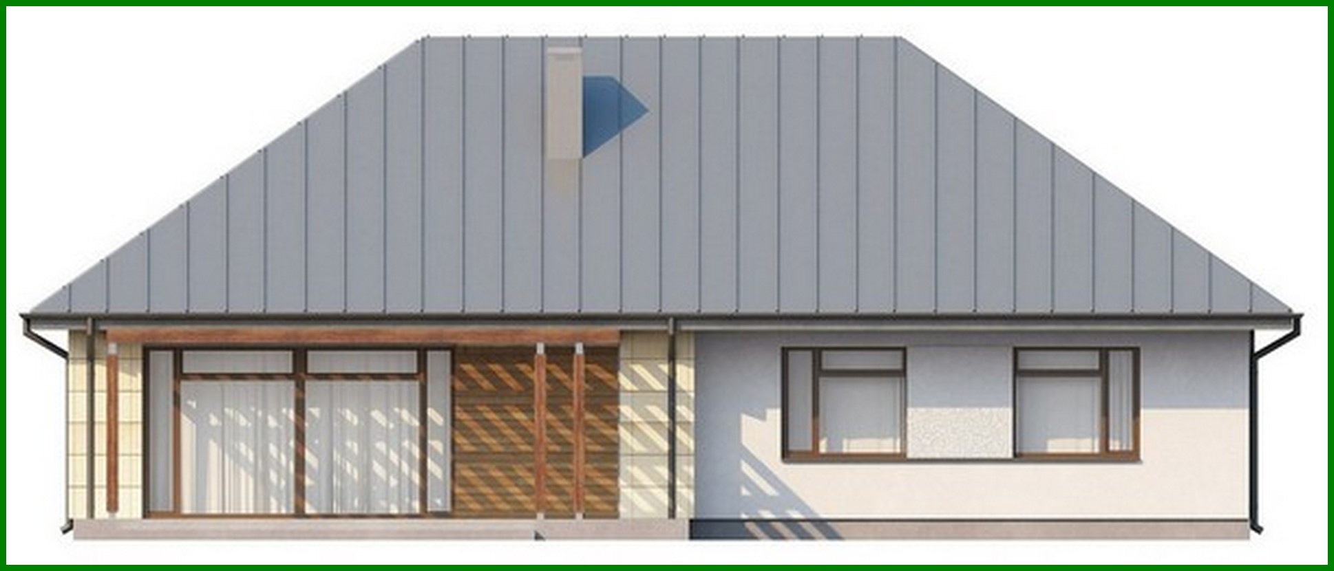 Visualization gallery - The project of a one-story classic cottage