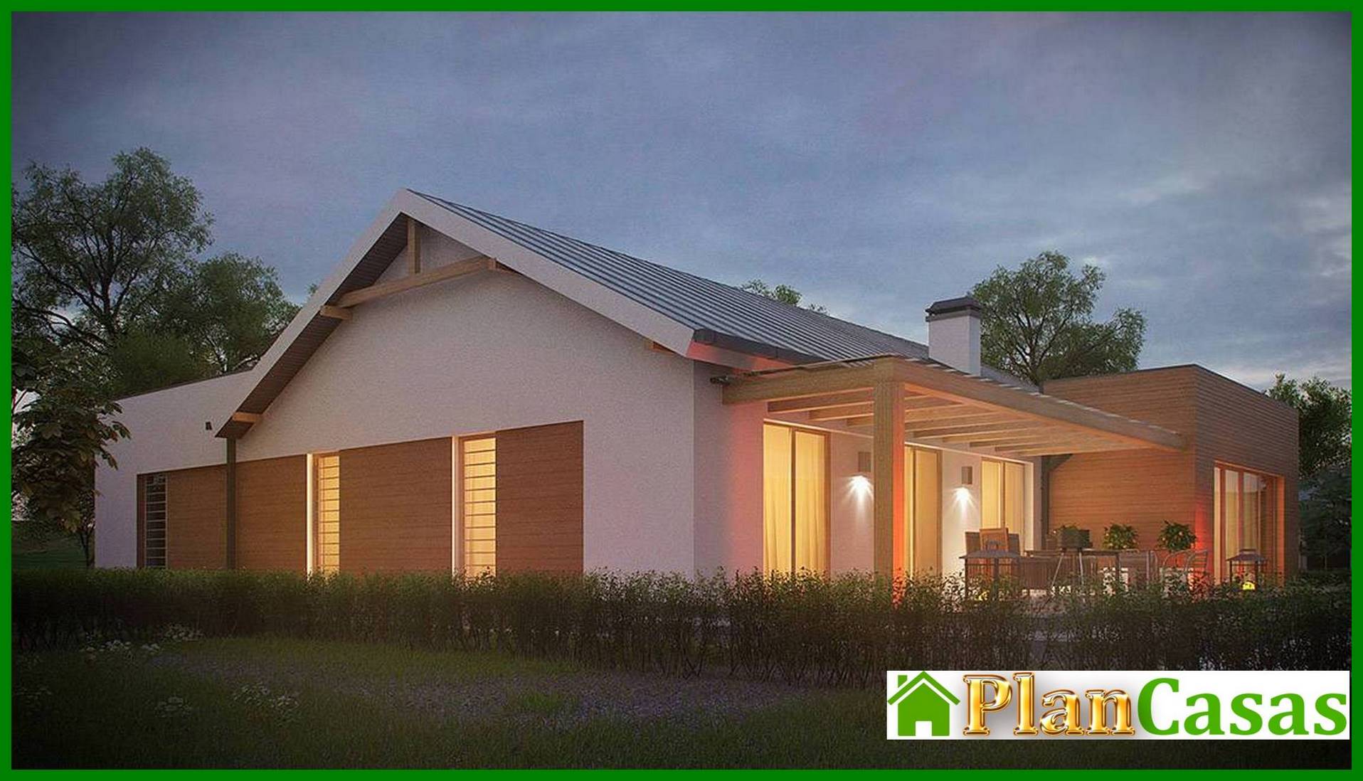 Visualization gallery - The project of a single-storey house of a simple form with a garage for two cars