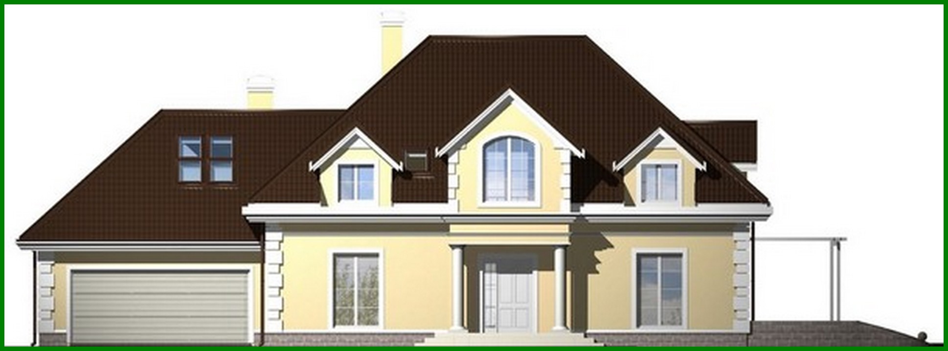 Visualization gallery - Project of a mansion with a garage for two cars