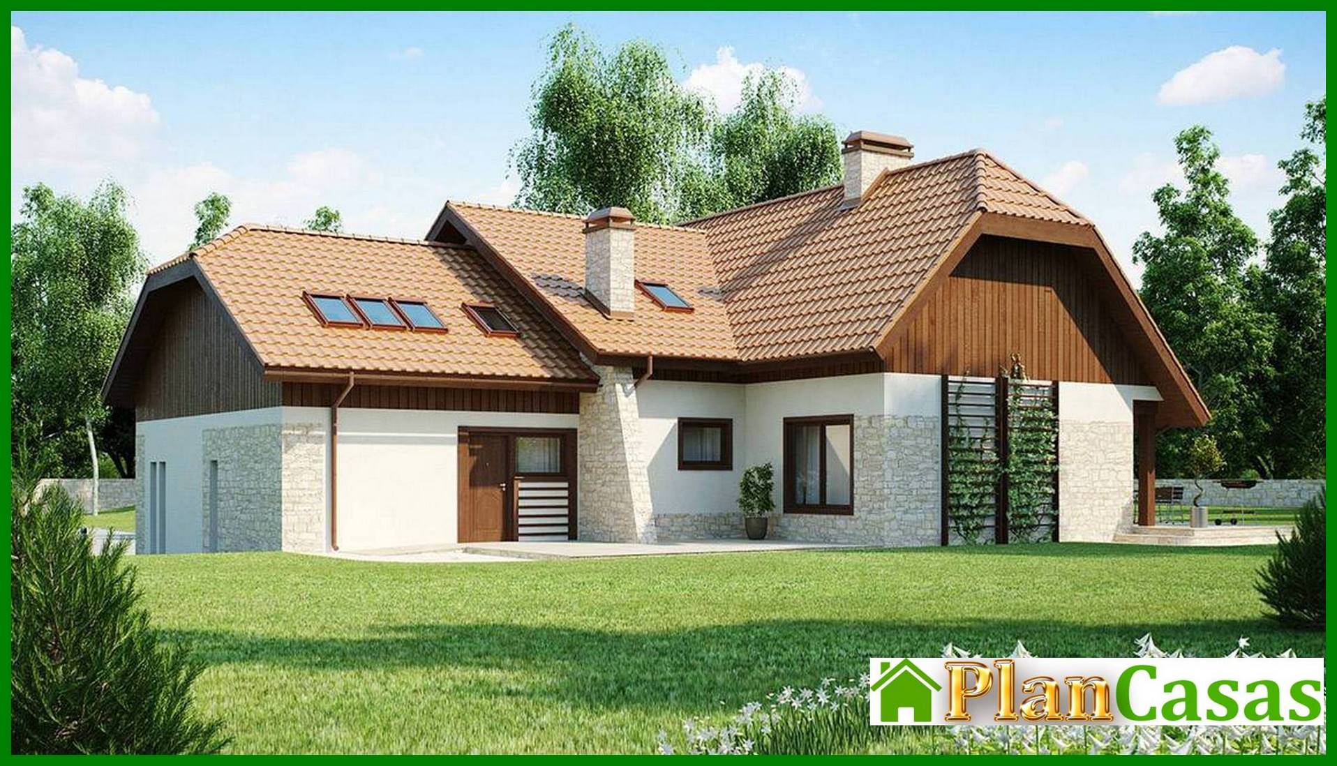 Visualization gallery - Project of a mansion with a garage for 2 cars