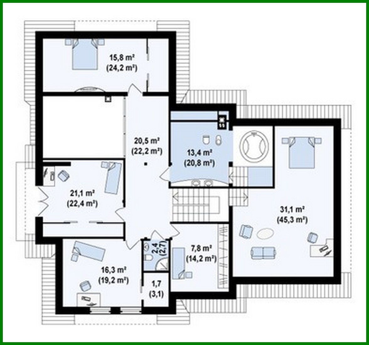 Visualization gallery - Project of a mansion with a garage for 2 cars