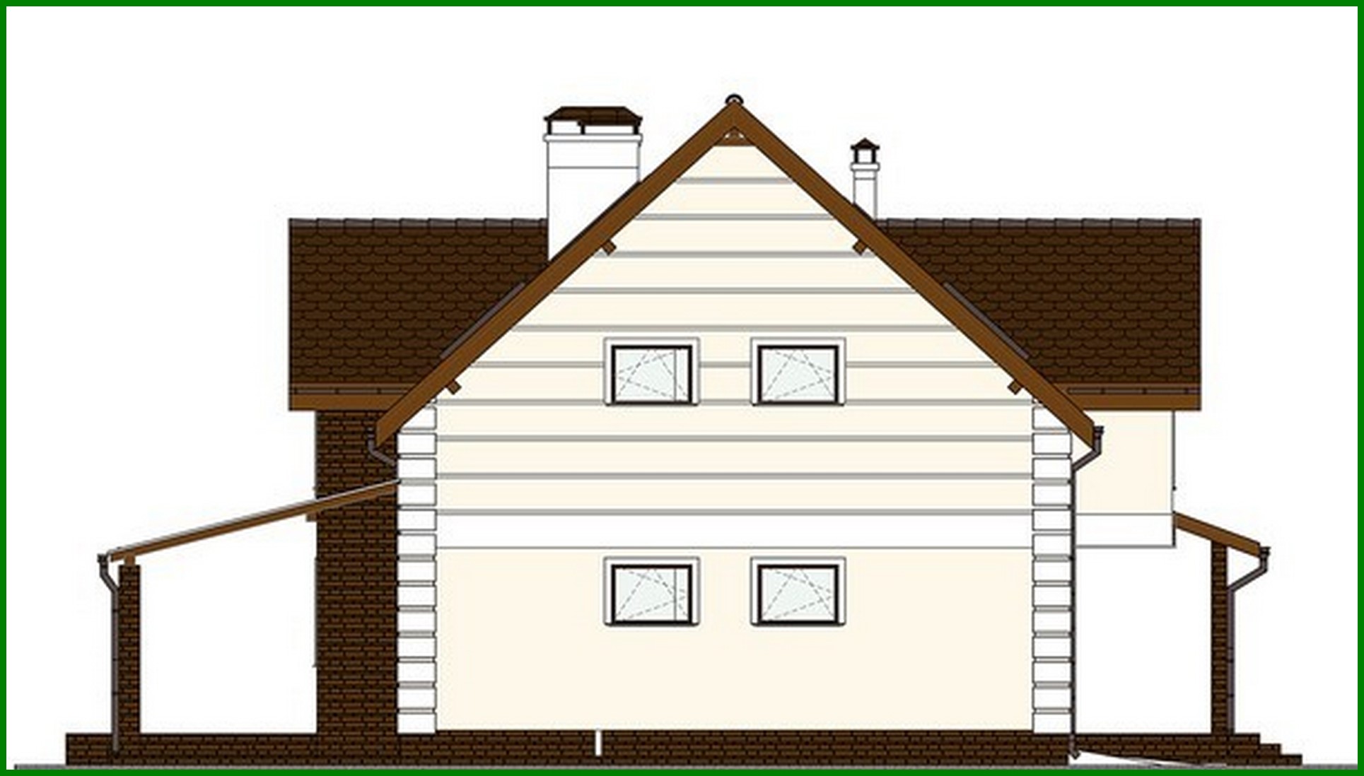 Visualization gallery - The project of a chic country house with a bay window and beautiful balconies