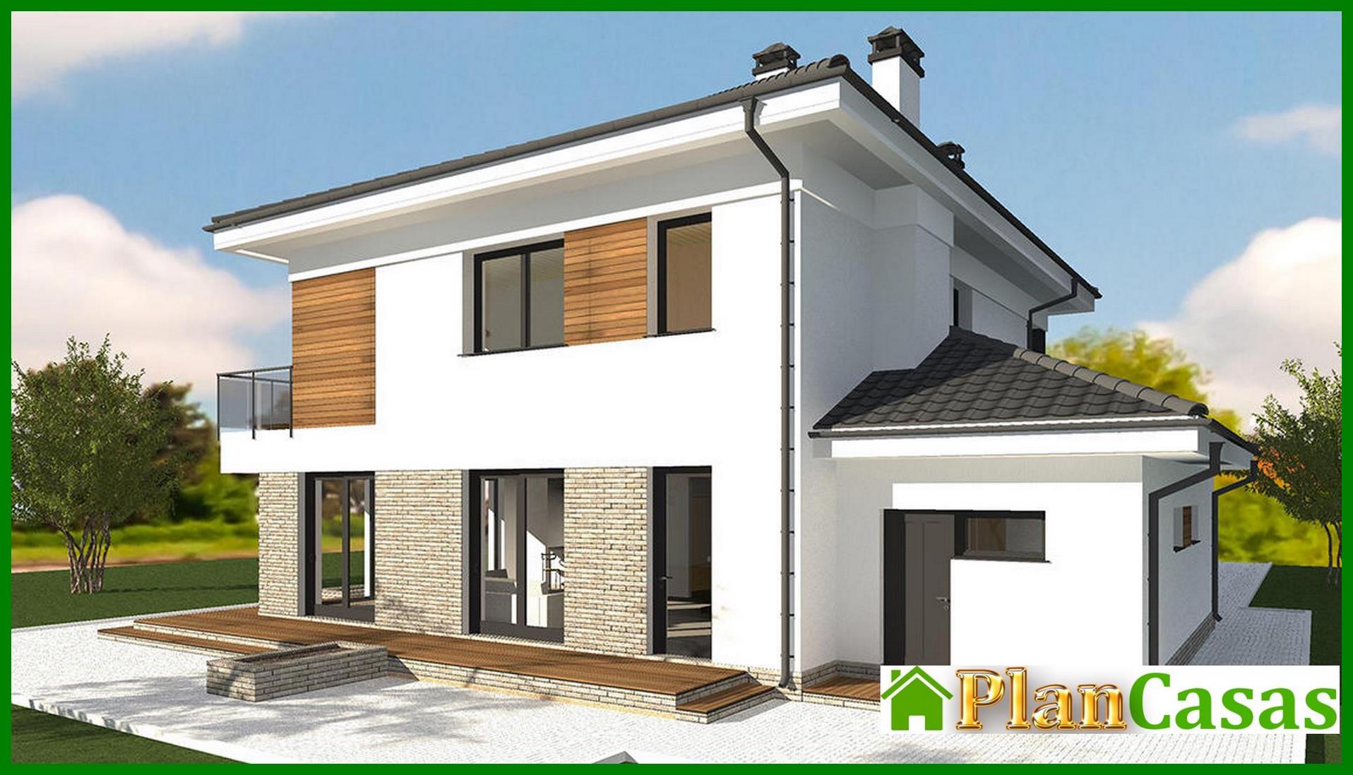 Visualization gallery - Project of a stylish two-story residential building with a beautiful balcony