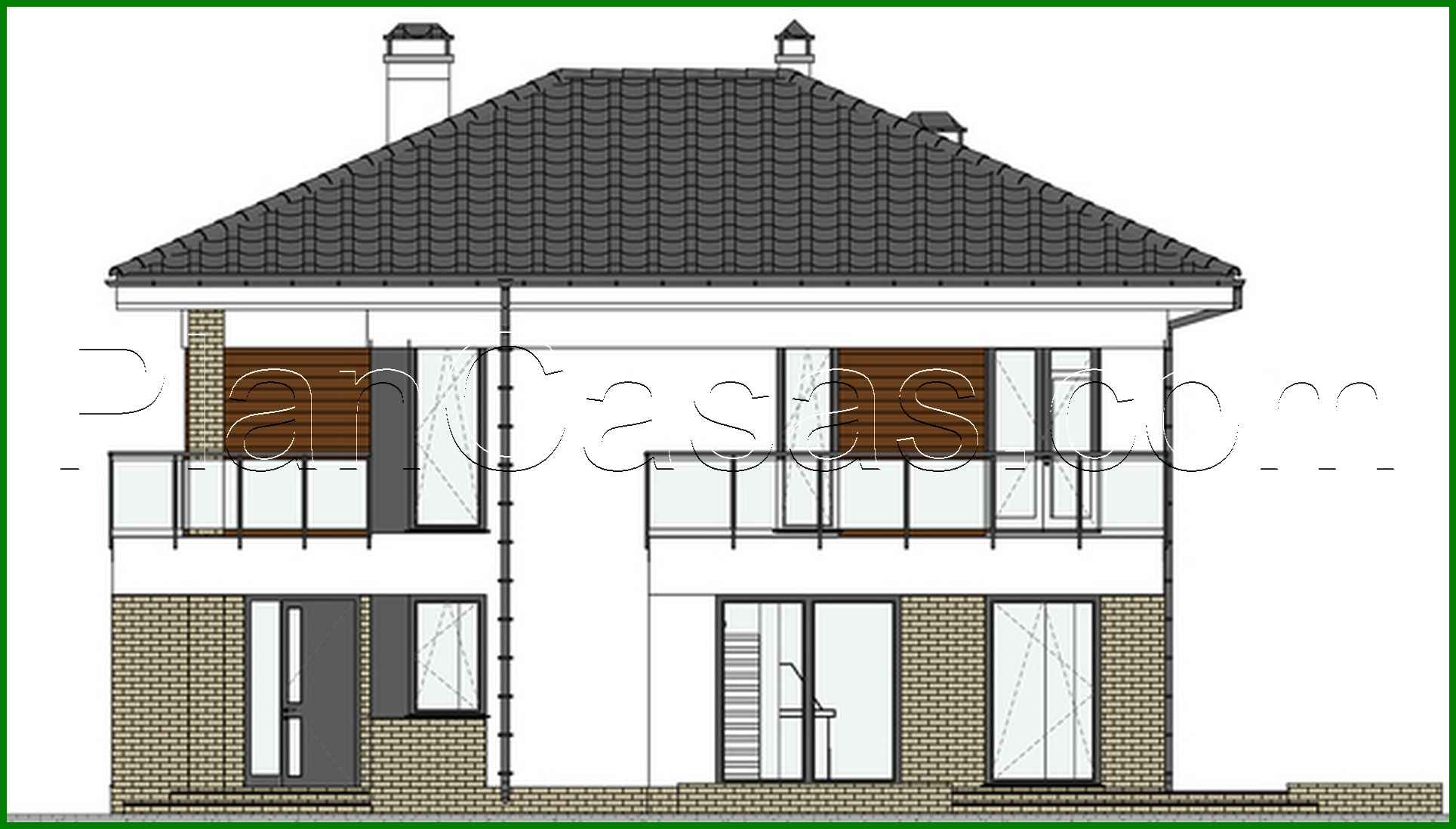 Visualization gallery - Project of a stylish two-story residential building with a beautiful balcony