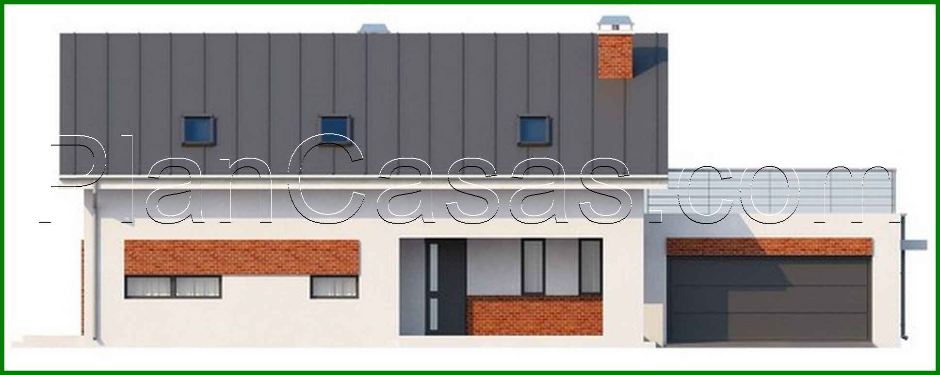 Visualization gallery - Cottage project with built-in garage and 2 bedrooms