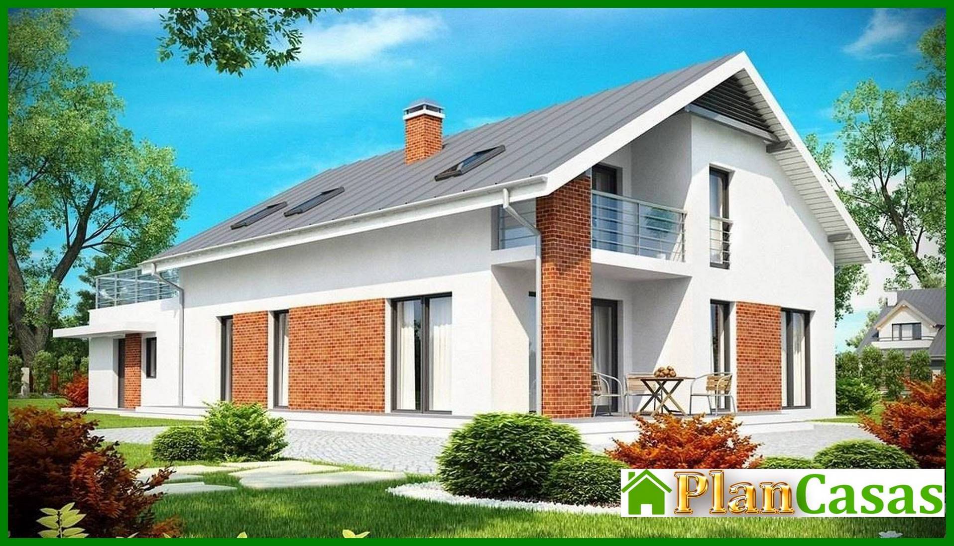 Visualization gallery - Cottage project with built-in garage and 2 bedrooms