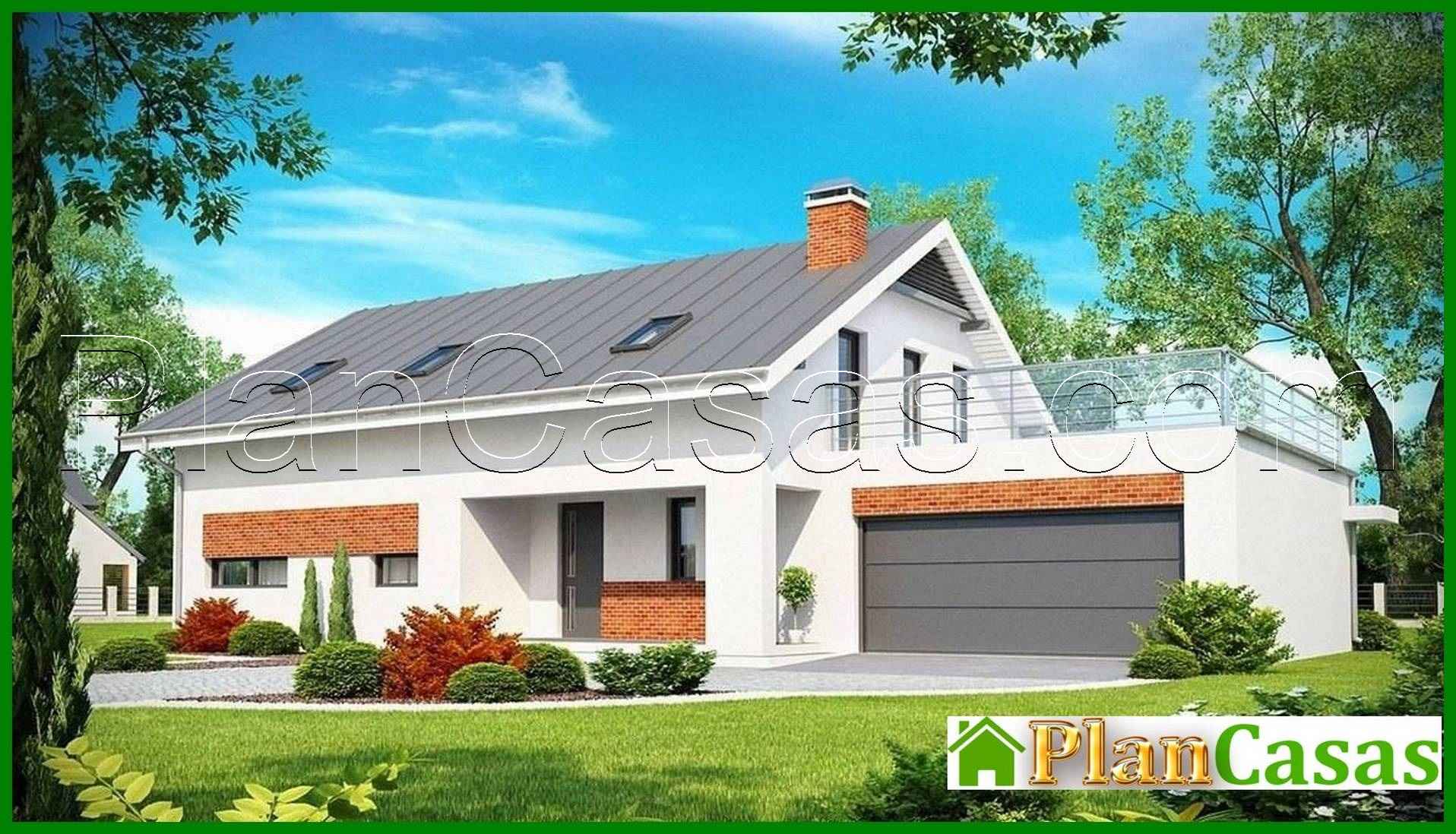 Visualization gallery - Cottage project with built-in garage and 2 bedrooms