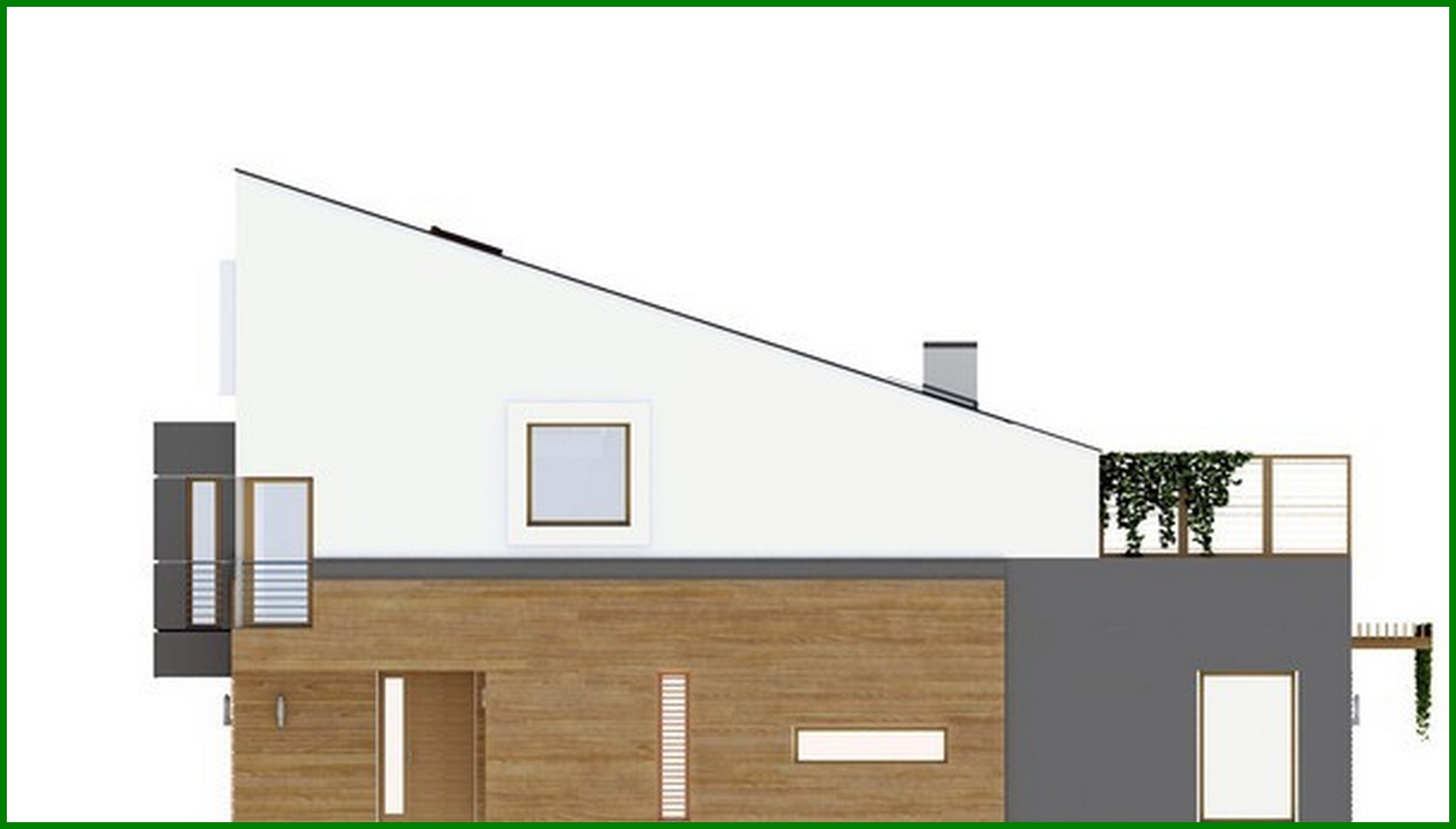 Visualization gallery - Modern stylish two-family house with spacious balconies on the second floor