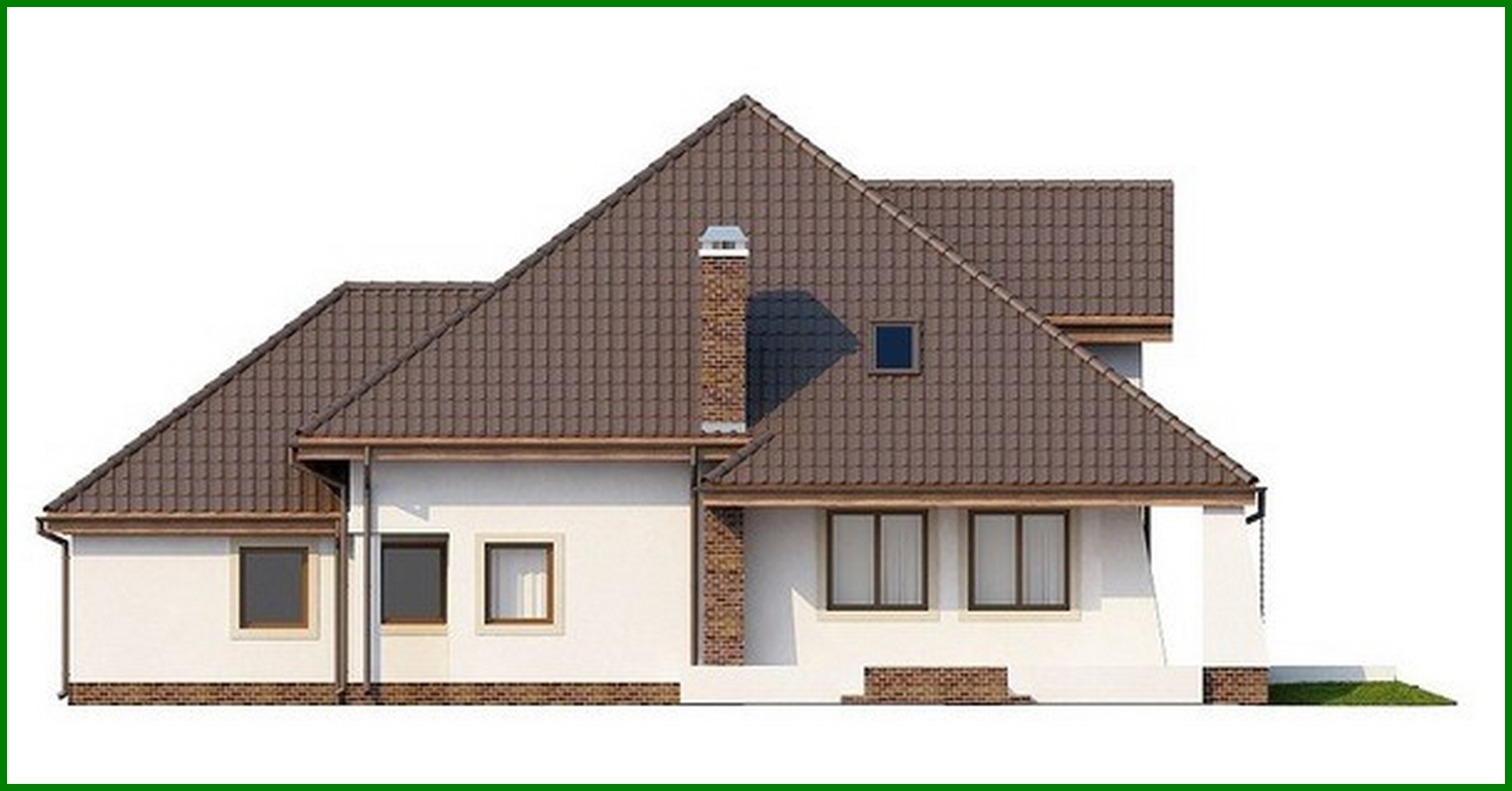 Visualization gallery - Project of a classic house with an attic and a balcony