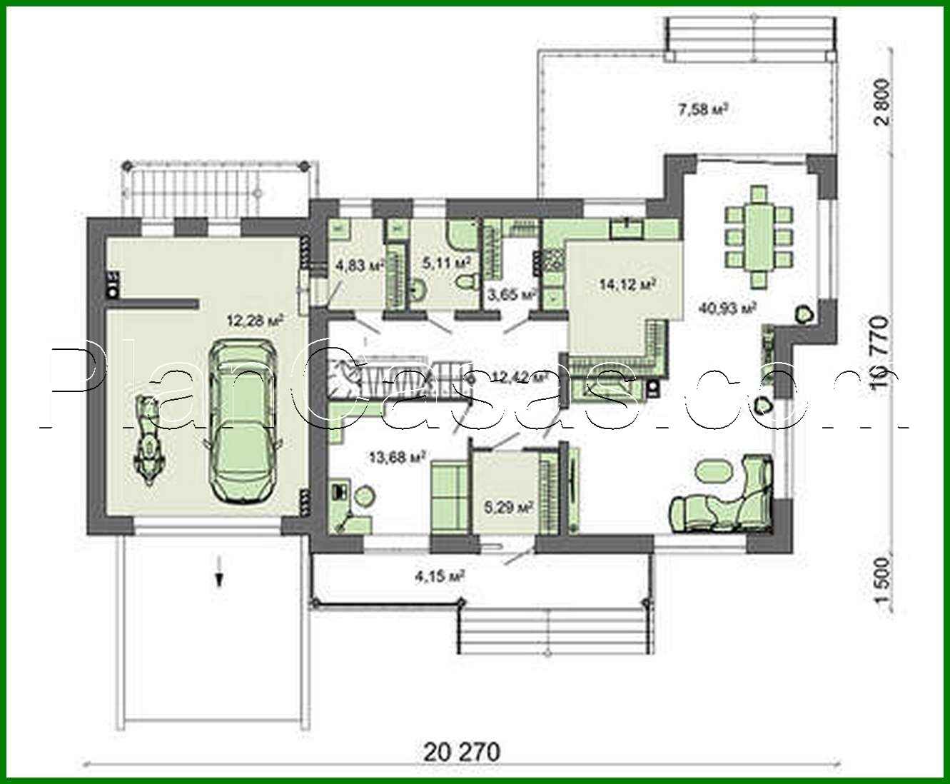 Visualization gallery - Plan of a huge cottage with a basement with a total area of 285 square meters