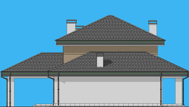 Visualization gallery - The project of a two-story house for a large family with an area of 188 square meters with four bedrooms