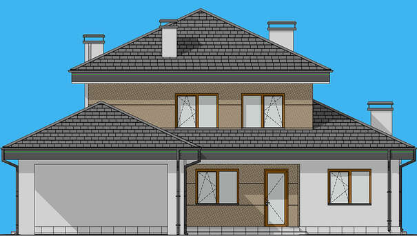 Visualization gallery - The project of a two-story house for a large family with an area of 188 square meters with four bedrooms