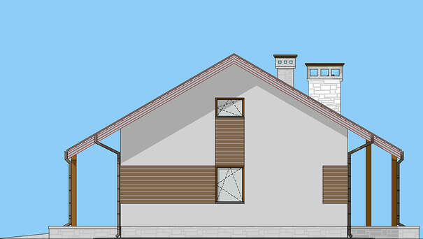 Visualization gallery - The project of a single-storey house in the European style with an area of 98 square meters with garage