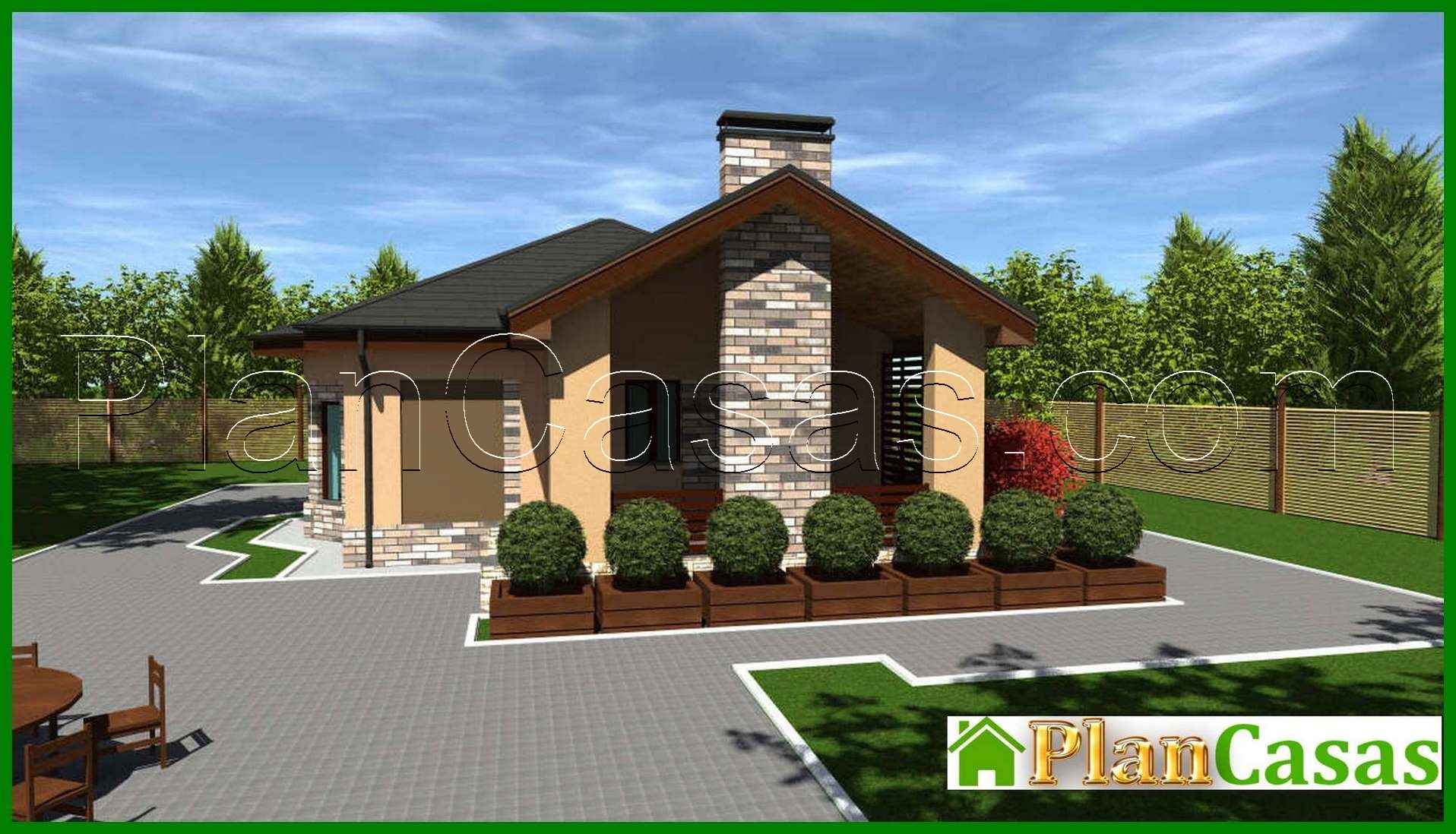 The project of a country house of 74 sq.m for a comfortable stay house plan