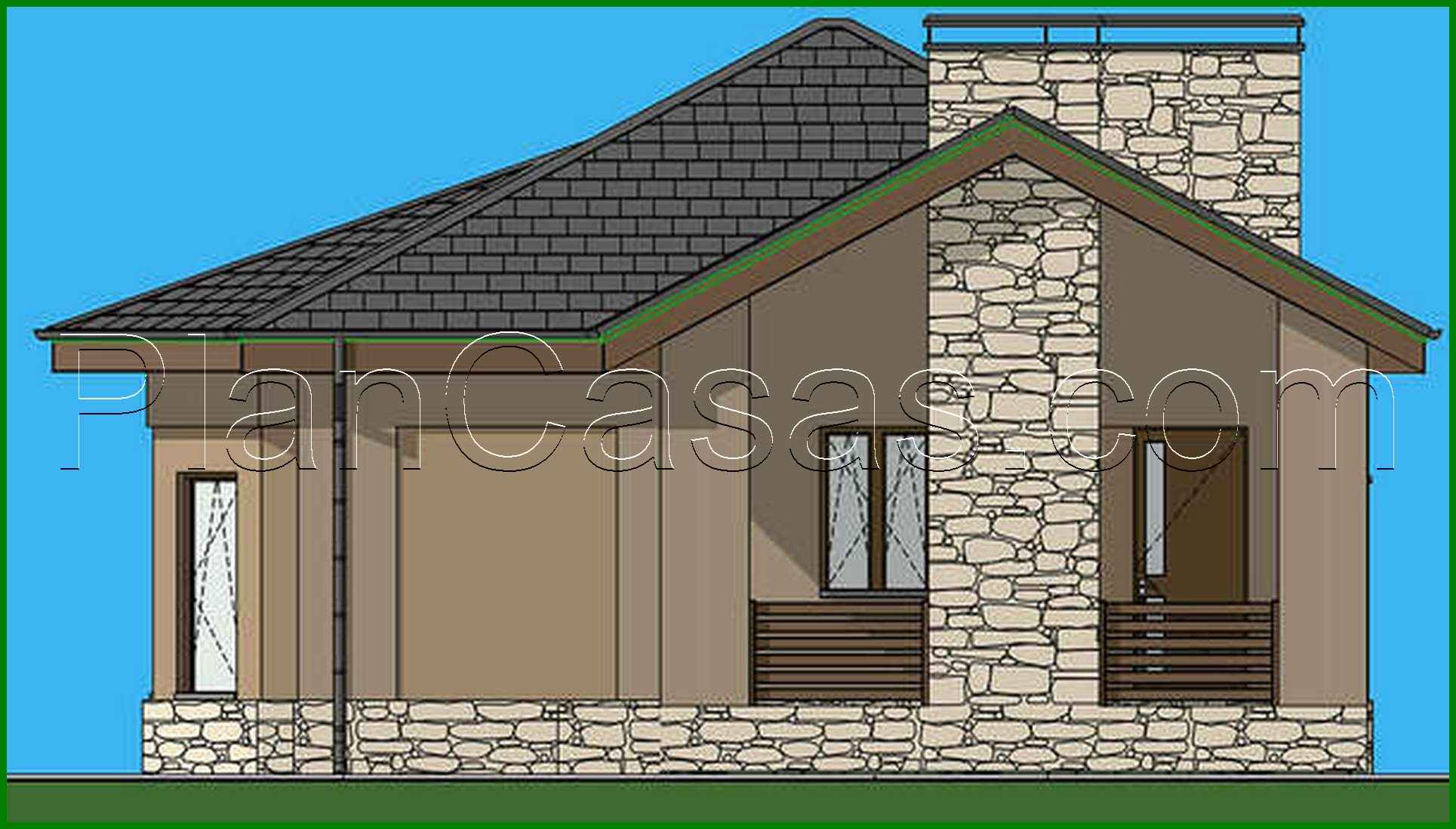 Visualization gallery - The project of a country house of 74 sq.m for a comfortable stay