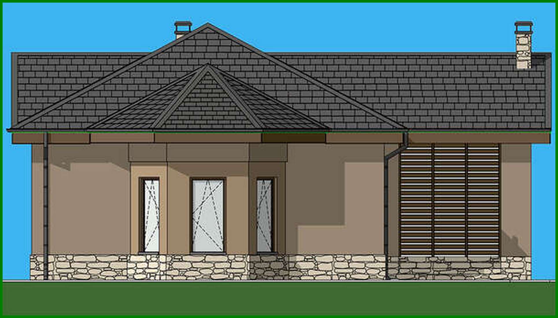 Visualization gallery - The project of a country house of 74 sq.m for a comfortable stay