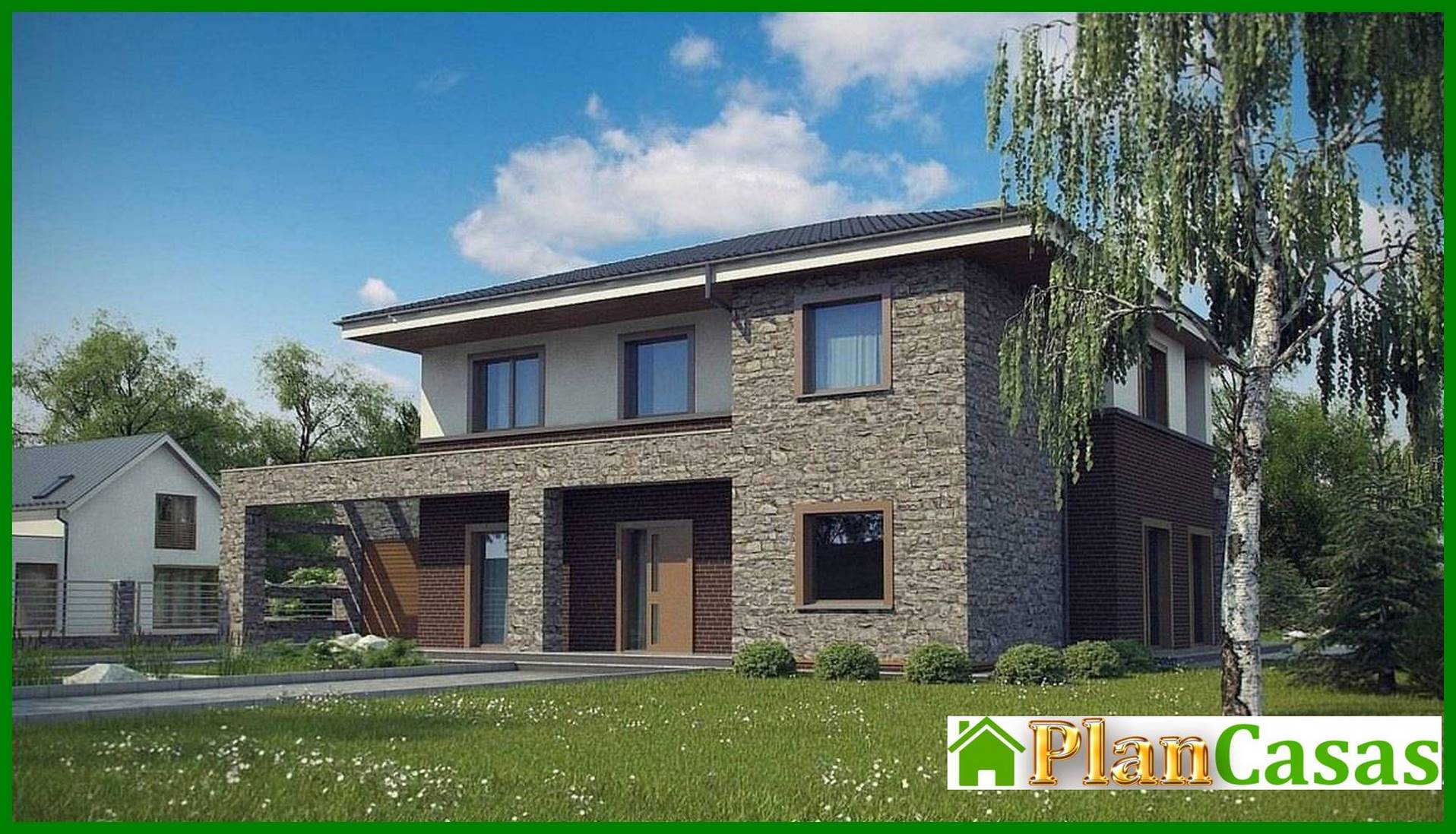 Visualization gallery - Project of a classic two-story house with modern details