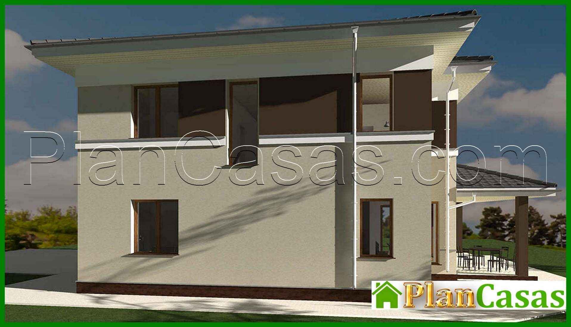 Visualization gallery - Project of a two-story cottage in white and chocolate design with a total area of 178 square meters. m