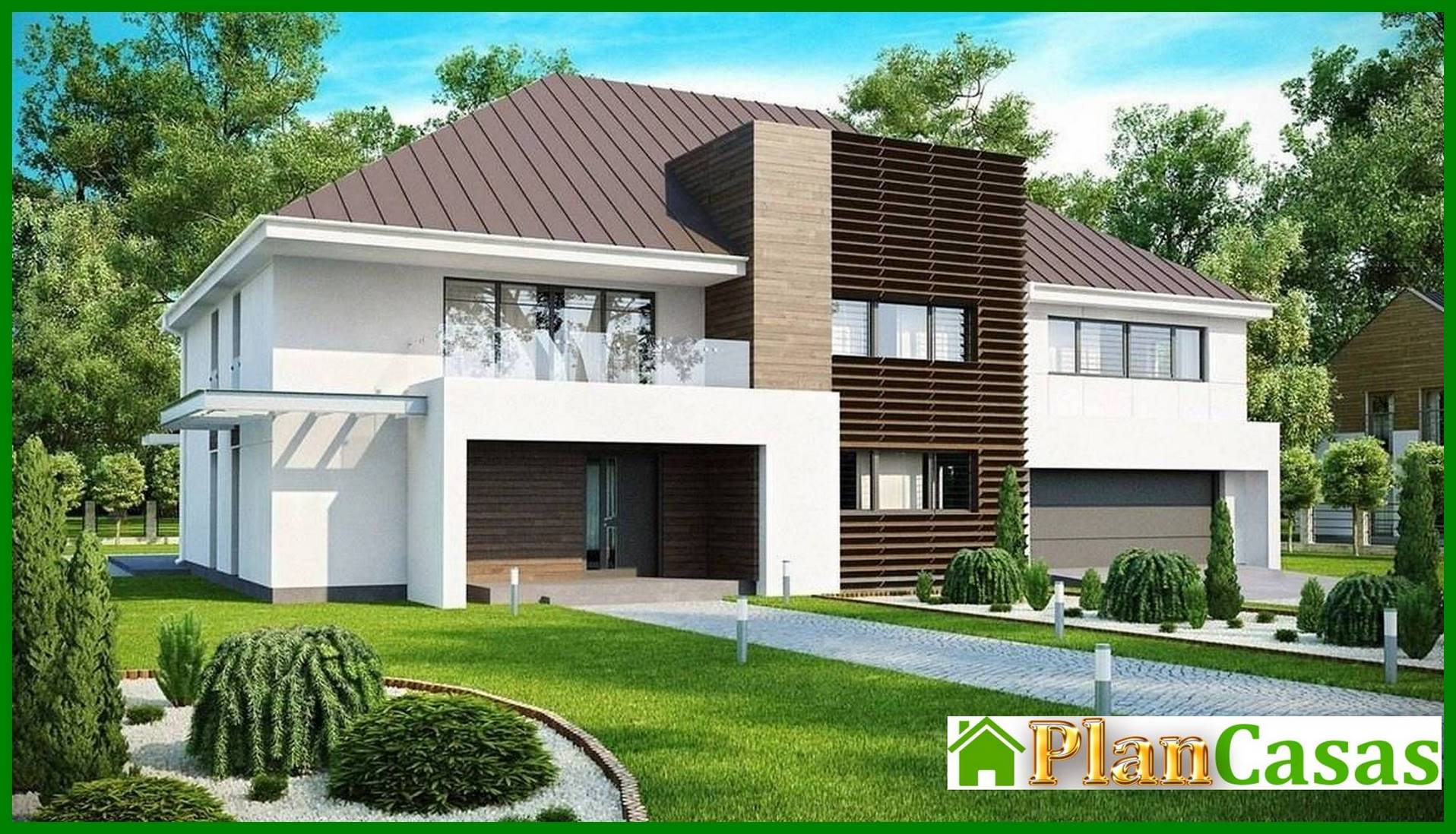 The project of a chic modern mansion house plan