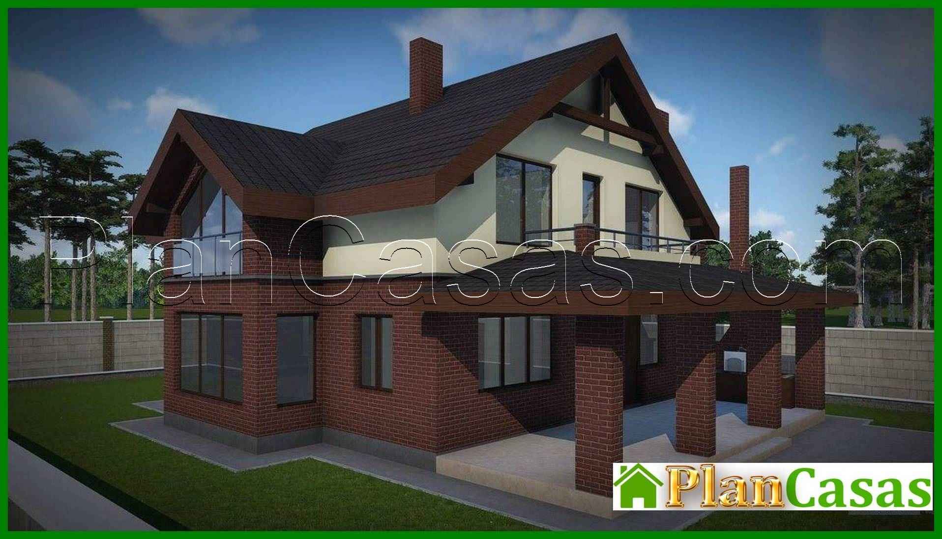 Visualization gallery - The project of a brick cottage with a cellar