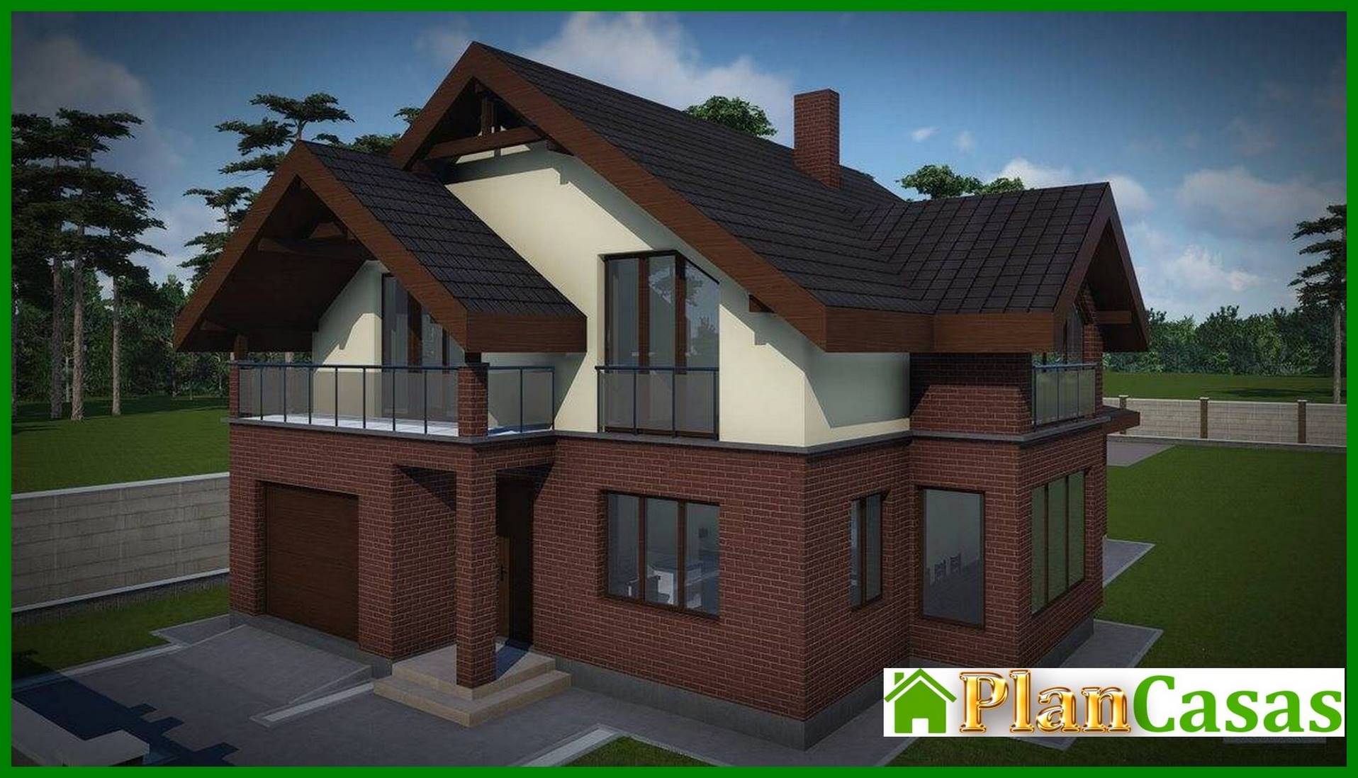 The project of a brick cottage with a cellar house plan