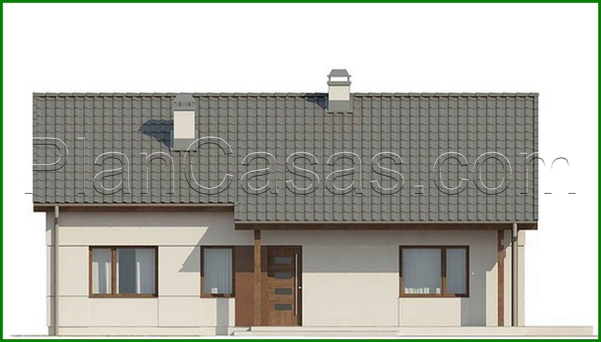 Visualization gallery - The project of a simple one-story cottage with an attic