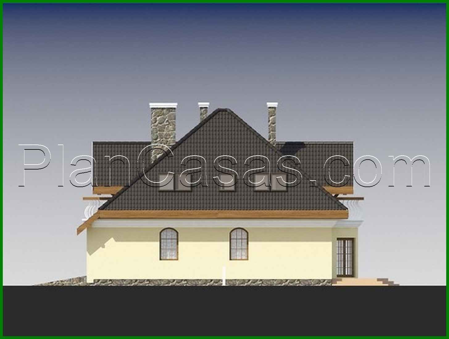 Visualization gallery - Classic beautiful cottage with a cute balcony