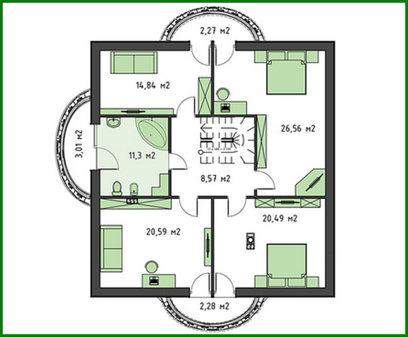 Visualization gallery - Classic beautiful cottage with a cute balcony